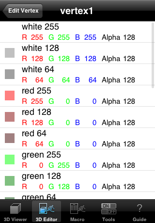 color macro list