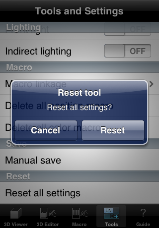 reset all settings