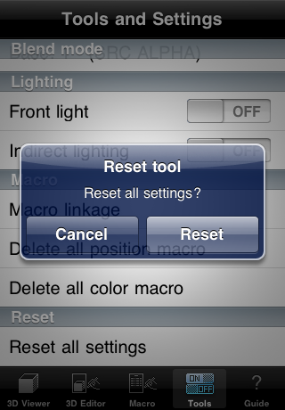 reset all settings