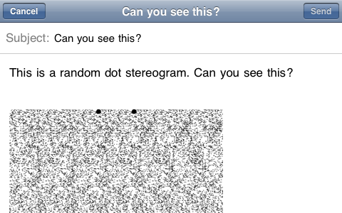 Mail attached of random dot stereogram